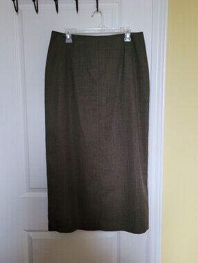 Cleo skirt olive green plus size 18 vintage office long maxi preppy polyester